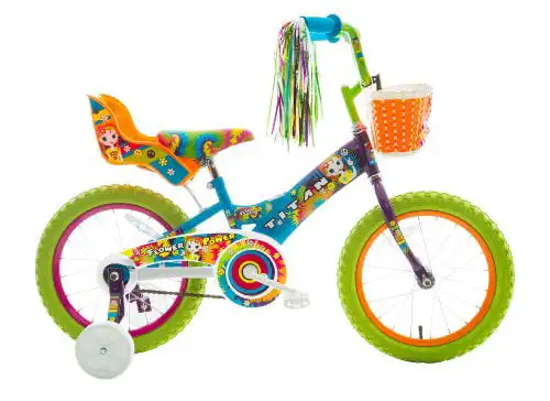 

Flower Power Princess 16 In. BMX Bike with Training Wheels, Doll Seat, Basket and Streamers