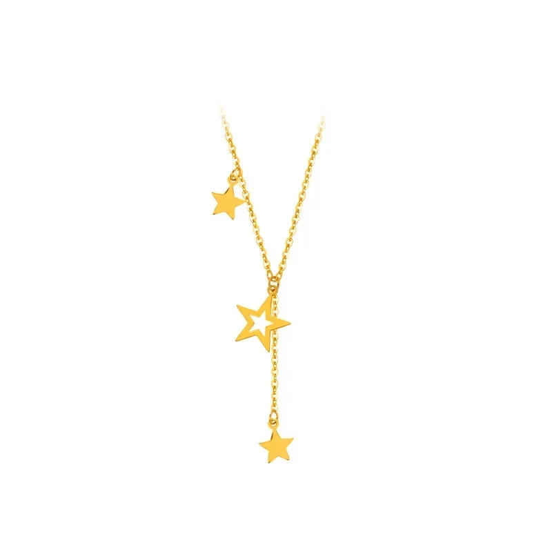 Ожерелье из настоящего золота 9999 желтое золото 24 карата. Простое ожерелье с