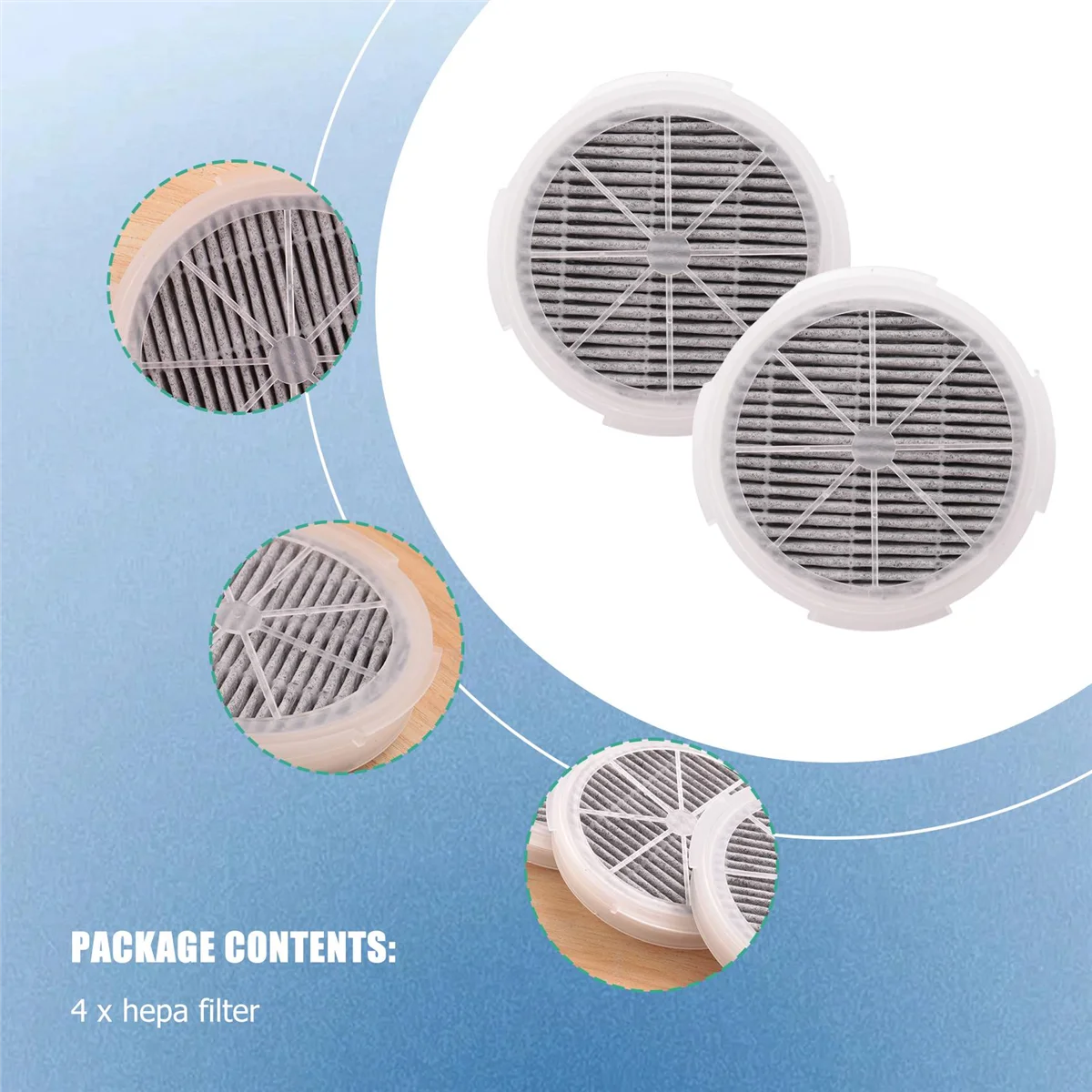 Сменный фильтр True HEPA 4 шт. совместимый с настольным очистителем воздуха RIGOGLIOSO GL2103