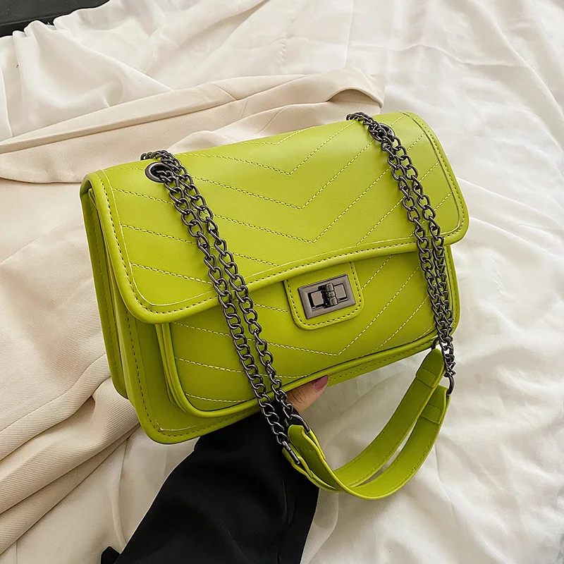 

Chain Brand Small PU Leather Crossbody Bags for Women 2022 Hit Simple Fashion Shoulder Bag Lady Luxury Brand Handbags and Purses