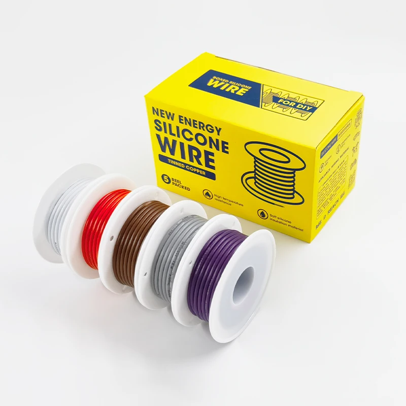 

Мягкий силиконовый провод 16/18/20/22/24/26/28/30 AWG, 5 цветов