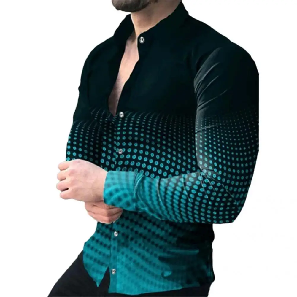 

Single-breasted Spring Autumn Lightweight Turndown Collar Shirt for Daily Wear