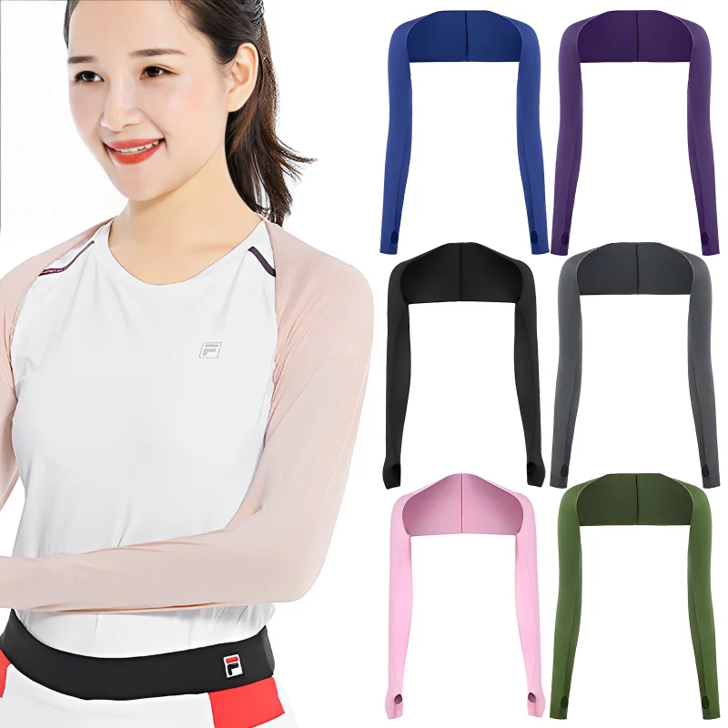 

Ultra-thin Shawl Arm Sleeve Ice Silk Long Gloves Breathable Sunscreen Anti-ultraviolet Ice Gloves Outdoor Sports Arm Sleeves