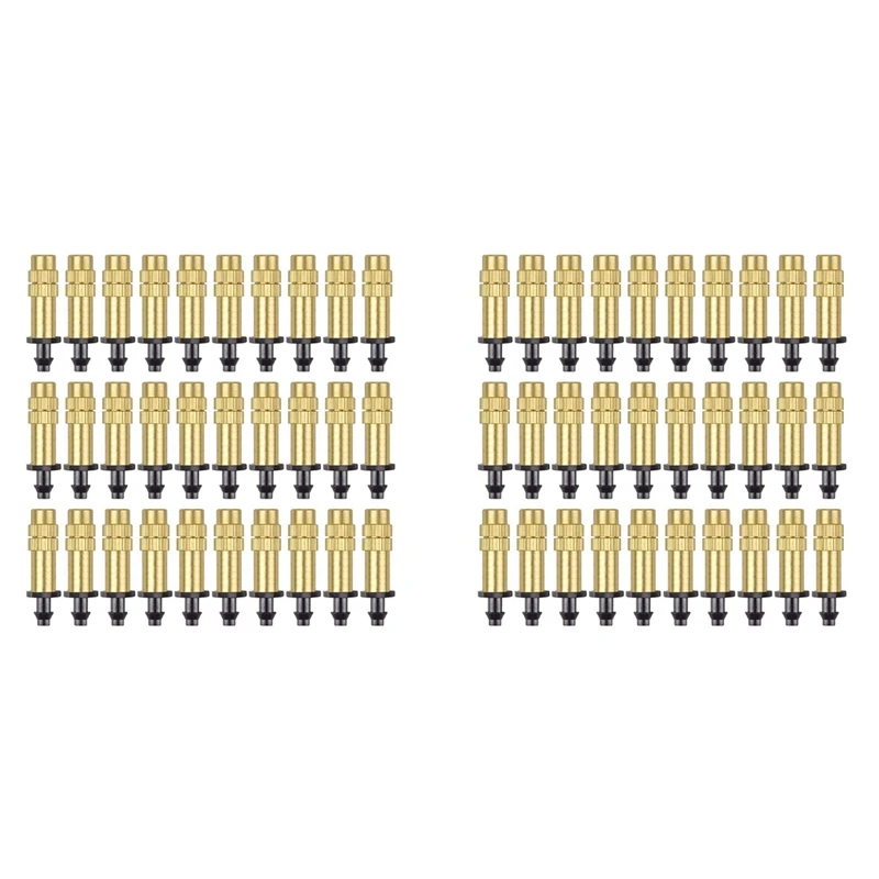 

60Pcs Watering Nozzle Adjustable Copper Irrigation Water Fog Sprinkler Head Mini Misting Greenhouse Accessories