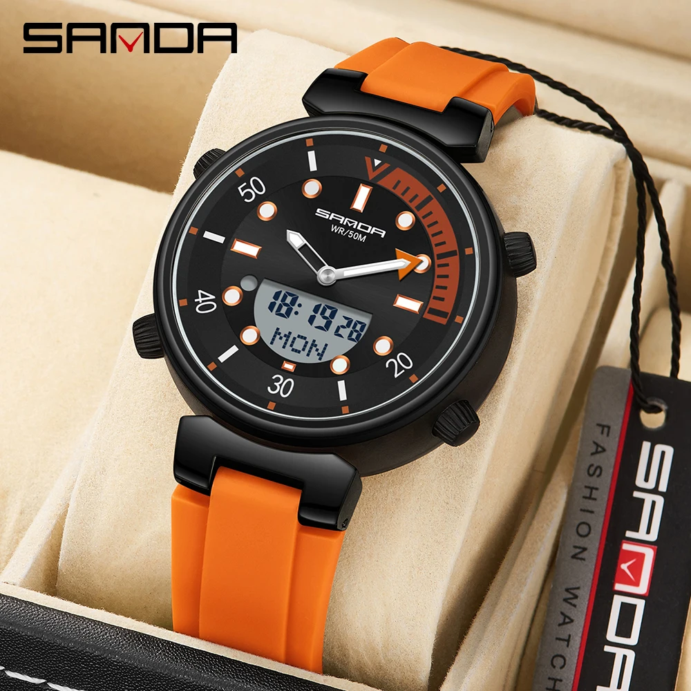 

SANDA Top Brand Sports Men's Watches Military Waterproof LED Digital Wristwatch For Male Clock S Shock Relogio Masculino 2127