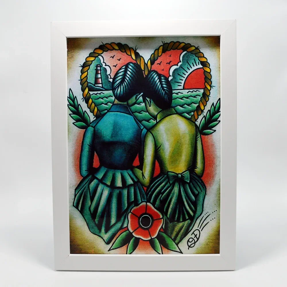 Лесбиянка Великая татуировка Художественный постер Настенная диаграмма -