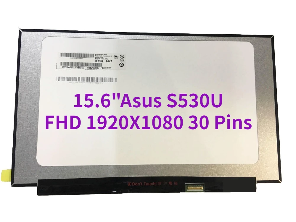 

ЖК-экран 15,6 дюйма IPS для Asus S530U, матовая панель FHD X, 30 контактов, замена панели