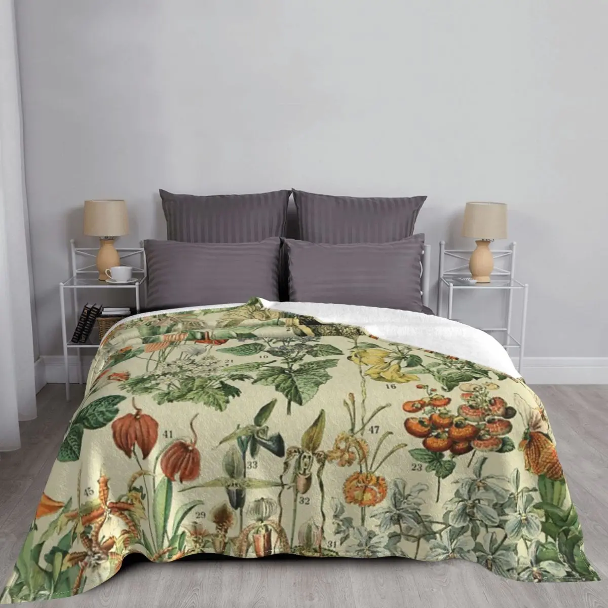 Adolphe Millot цветы винтажное раннее покрывало для кровати