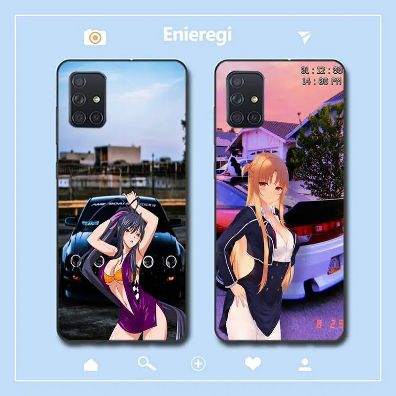 

Anime Girl JDM Sports Car Drift Phone Case for Samsung A51 A30s A52 A71 A12 for Huawei Honor 10i for OPPO vivo Y11 cover