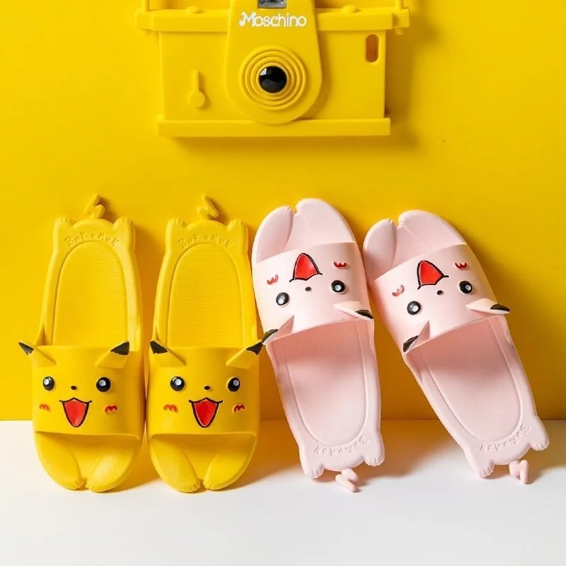 Новые детские тапочки с героями аниме Покемон Пикачу Симпатичные