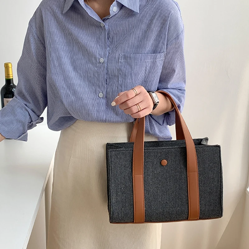 

2022 Solid Color Handbags Women Summer Large Capacity Square Shoulder Crossbody Canvas Bag Chic Casual Office Lady Hand Bags