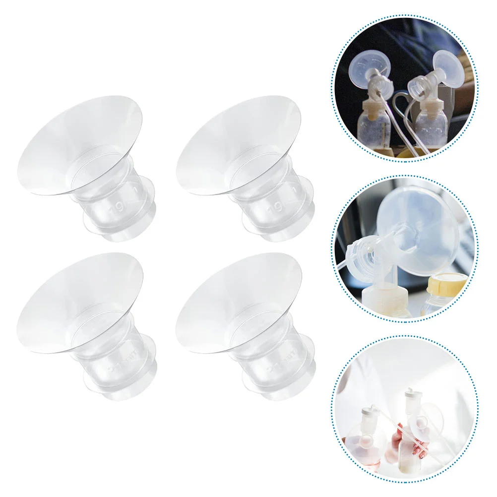 

4 Pcs Handless Breast Pump Wearable Parts Trumpet Mom Cozy Flange Inserts Silicone Electric Silica Gel Mother