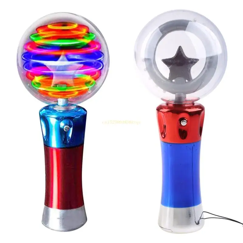 

Light Up Spinning Ball Wand Flashing Round Ball Sticks Toy Birthday Gift Stage Performance Props Party Drop Shipping