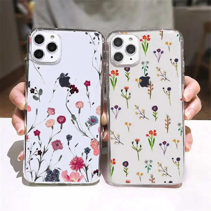 

Fashion Flower Beautiful Phone Case For iPhone 13 12 11 Pro XS Max XR X Mini 6 7 8 Plus Soft TPU Silicone Clear Phone Case