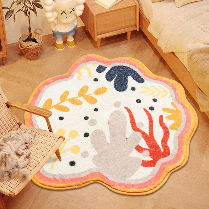 

Ins несимметричные морские водоросли, коврики, милый мультяшный прикроватный нескользящий напольный коврик, имитация кашемира, Впитывающий Коврик