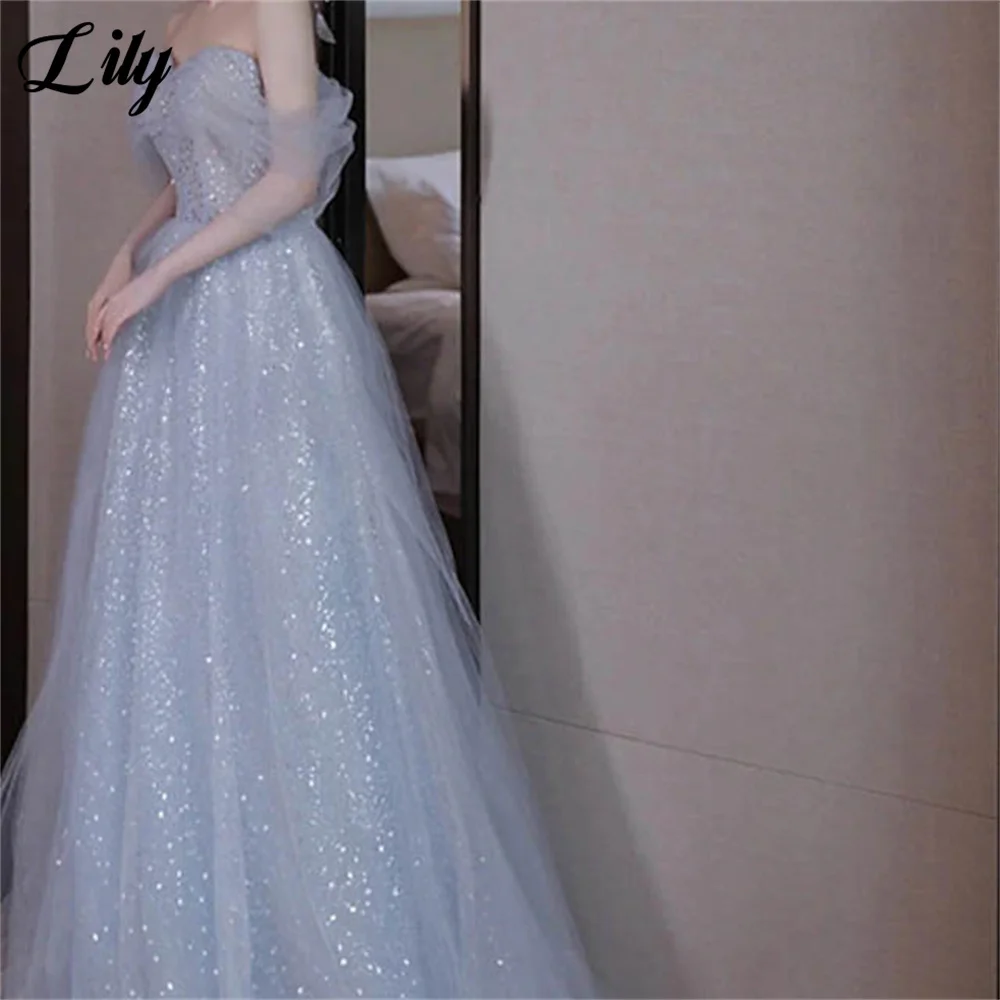 Элегантное сексуальное свадебное платье Lily Dusty Blue сетчатое знаменитости с