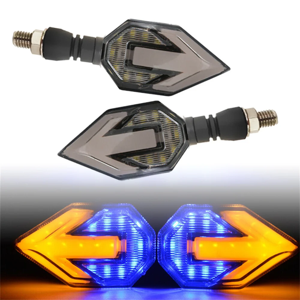 

2PCS Universal Motorcycle LED Turn Light Yellow Arrow Indicator Warning Light Daylight Corner Light 12V Motorcycle Accessories