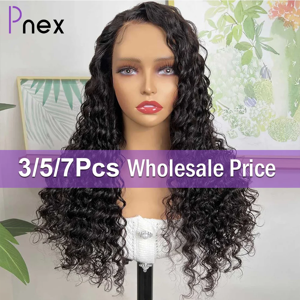 Wholesale Deep Wave 13x4 Lace Frontal Human Hair Wigs Peruvian Remy 13x4 Transparent Deep Curly Front Wig For Women in Bulk