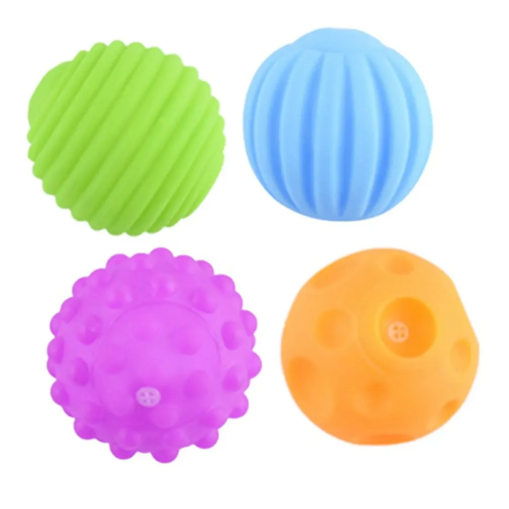 

4pcs Rubber Textured Multi tactile senses touch toys Children ball hand sensory baby toy baby training Massage soft balls