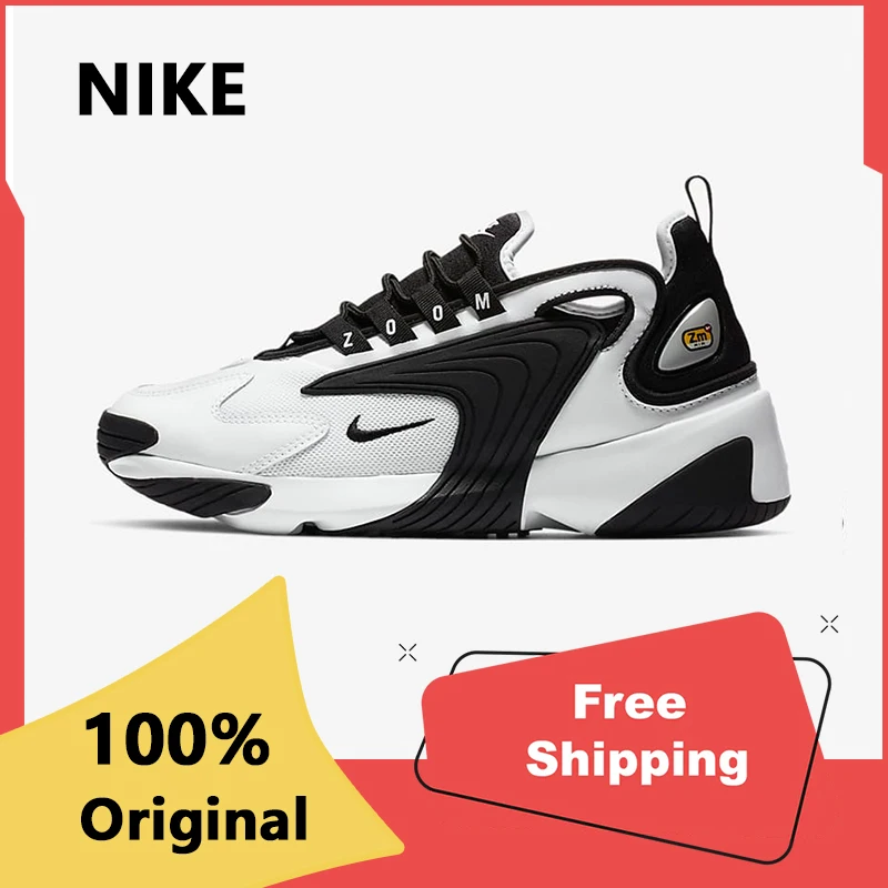 Мужские кроссовки Nike Zoom 2K износостойкие дышащие черно-белые с пандой