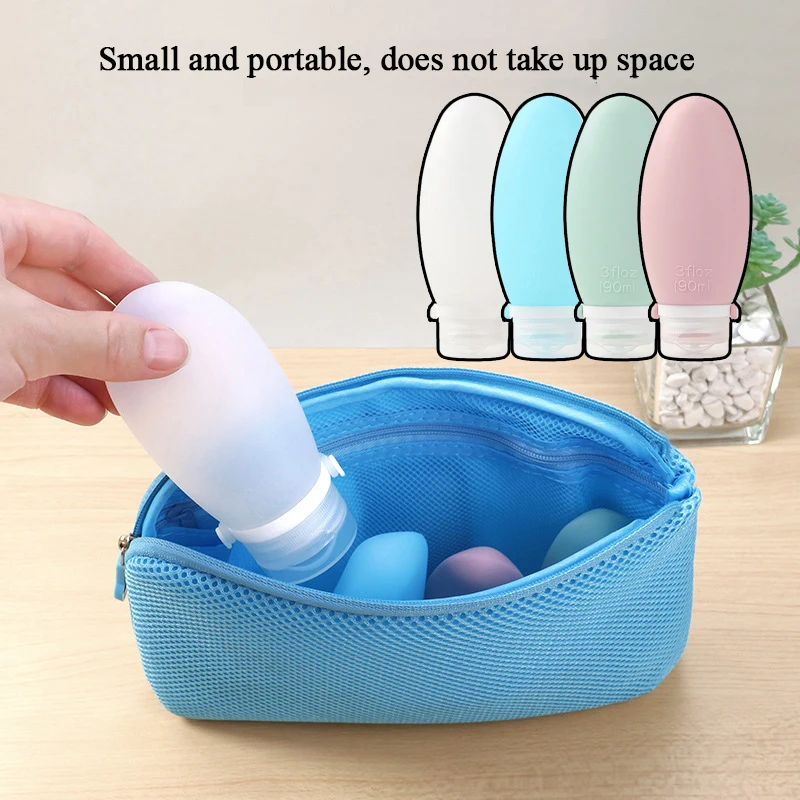 

Sdotter 38/60/90Ml Travel Bottle Set Silicone Refillable Bottles Set Mini Empty Container Skincare Shower Gel Shampoo Jars Tools