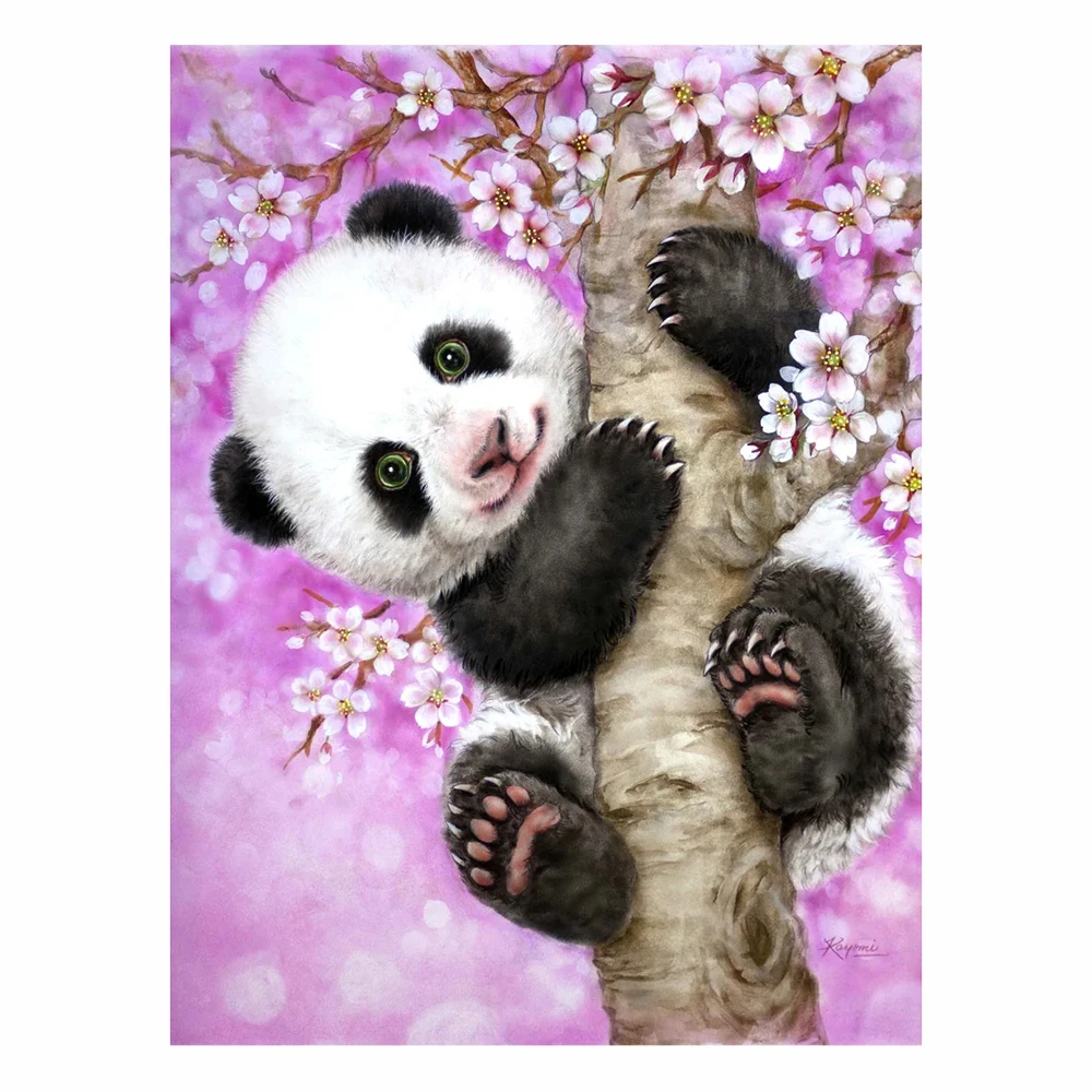 

Набор для алмазной вышивки «сделай сам» 5D с изображением цветущей вишни и панды