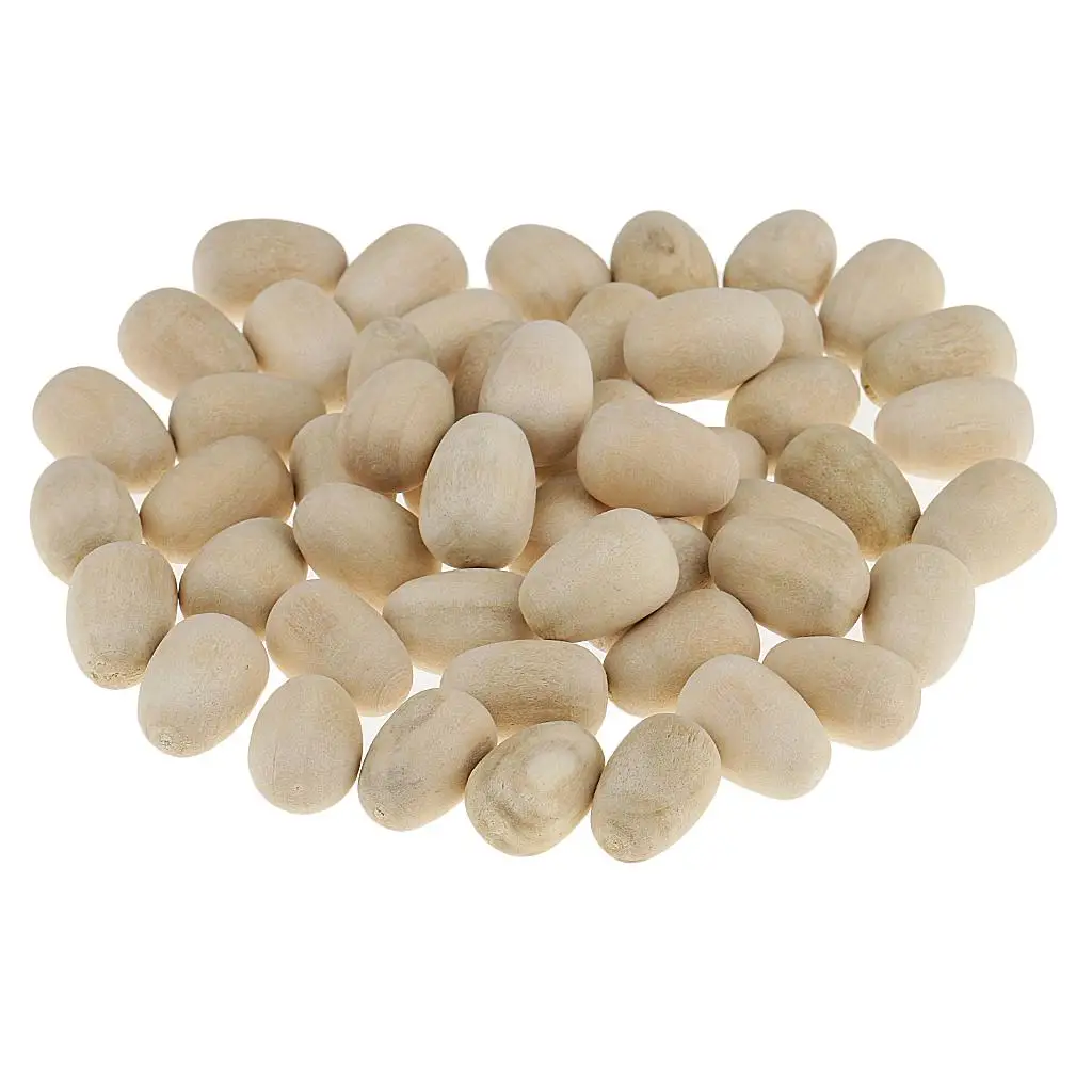 50 шт. новые натуральные необработанные деревянные куриные яйца заготовки для