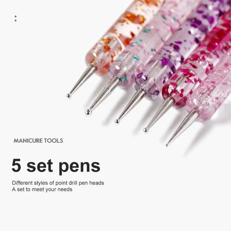 

5/1/3/8pcs Nail Brush Double End Nail Art Spot Pen Acrylic Sculpting Spot Brush Painting Brush Gel UV Polishing Nail Art Tool