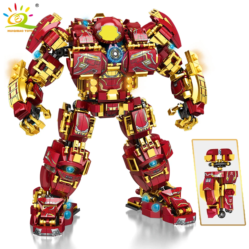HUIQIBAO-bloques de construcción para niños, juguete de ladrillos para armar Robot militar Guerrero Mecha, serie City War, ideal para regalo, código 1450, compatible con