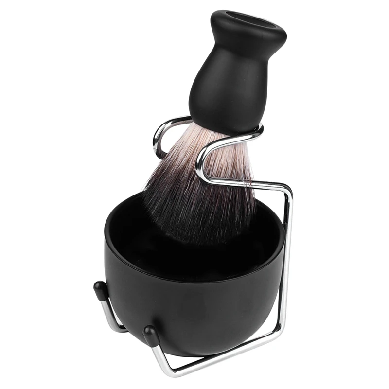 

Набор для бритья, миска для мыла + кисть для бритья + держатель-подставка, набор кистей из натуральной щетины кабана для бороды, Чистый Кисть ...