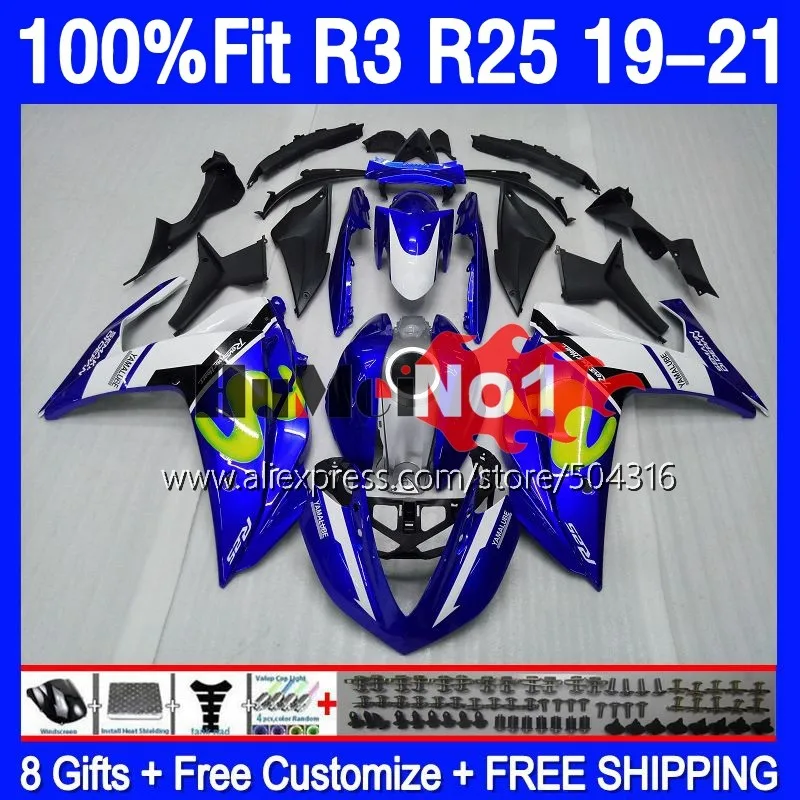 

Injection For YAMAHA R 3 25 YZF-R3 YZFR25 YZFR3 19 20 21 22 168MC.8 YZF-R25 YZF R3 R25 2019 2020 2021 2022 Fairing Movistar Blue