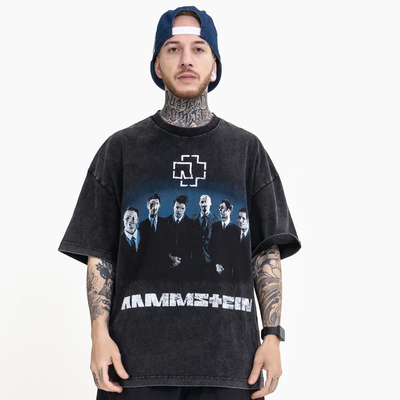 

VintageT shirt Men Streetwear Harajuku Graphic T shirts Cotton Retro Washed Tops Oversized Tshirt Summer Short Sleeves Tee 2022