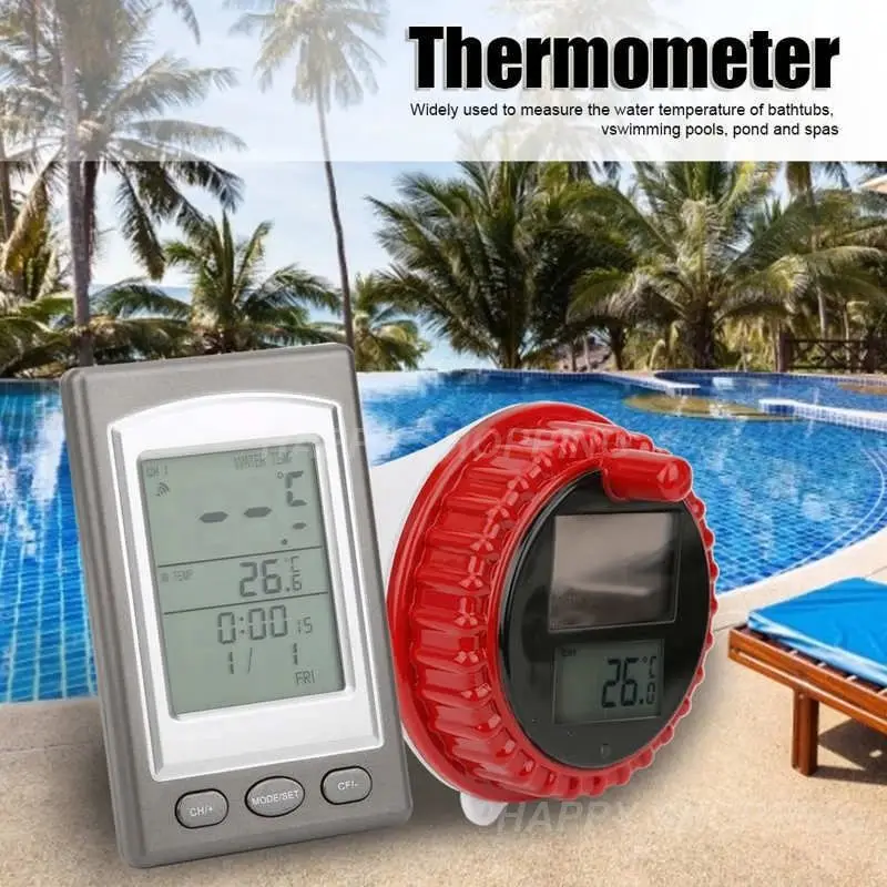 

Solar Thermometer Wireless Swimming Pool Outdoor Digital Powered Swim Pond Tub Waterproof Float Temperature Meter LCD Display