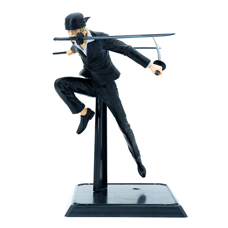 

20cm One Piece Anime Roronoa Zoro GK three-knife fighting skill PVC Action Figure Model Collection Statue Toys Kid Dolls Gifts