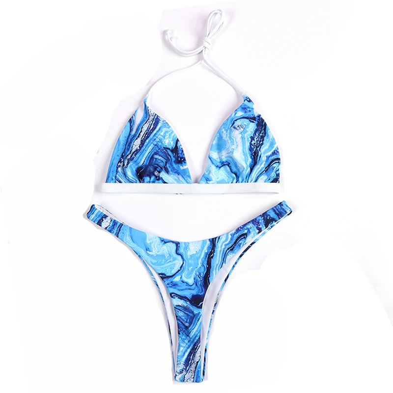 

Комплект бикини женский с чашками пуш-ап и открытой спиной