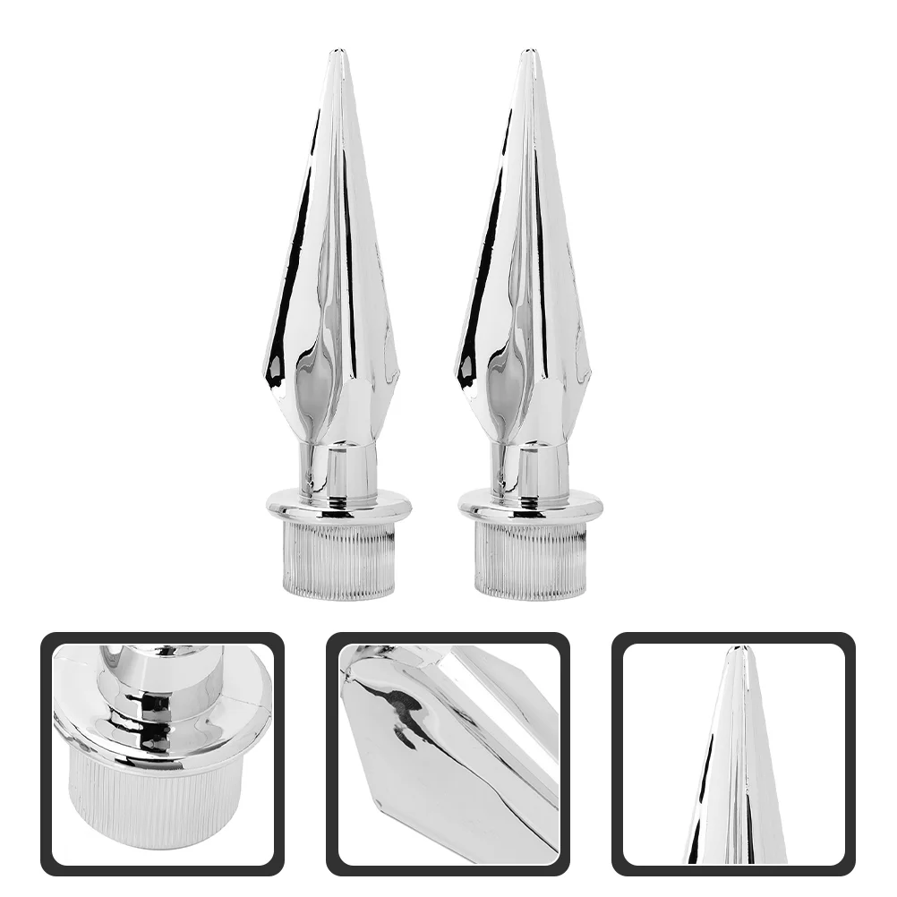 

2 Pcs Flag Poles House Fence Finials Flagpole American Ornament Topper Head