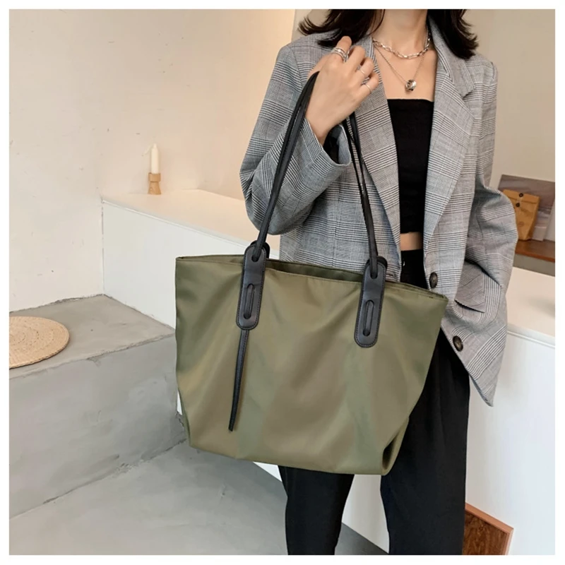 Fashion Girl Underarm Bag Portable Travel Shopping Shoulder Bag Large Capacity Top-handle Tote Bag Student Books bag