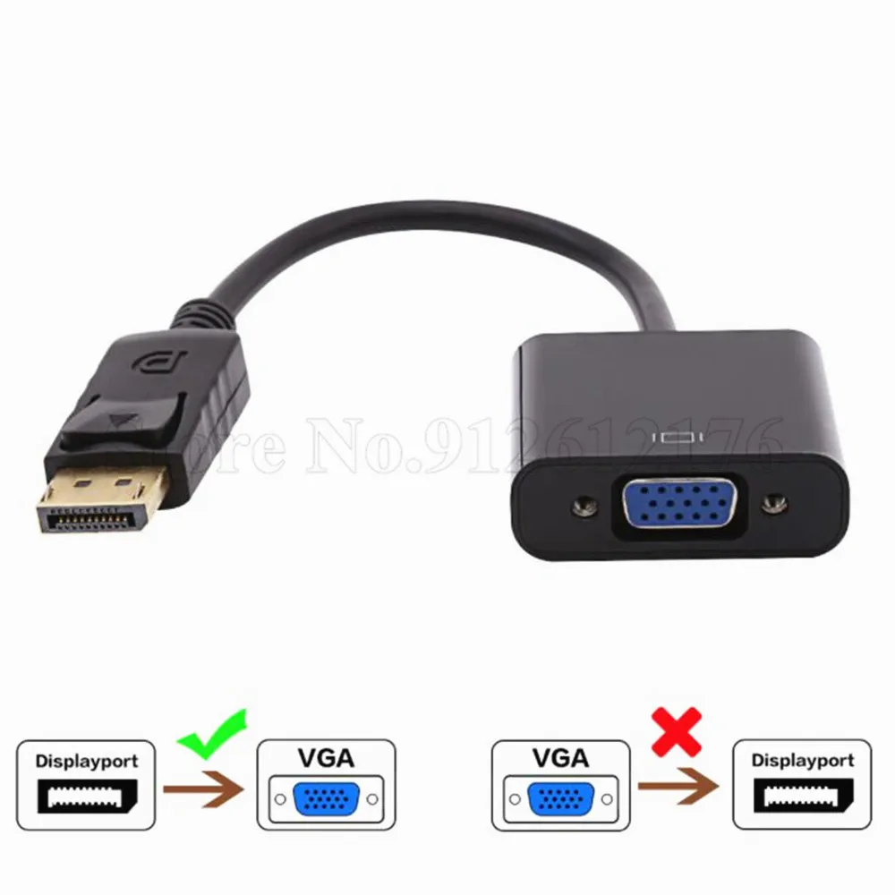 

200pcs DP to VGA Adapter Cable 1080P DisplayPort Male to VGA Female Converter Adapter For Projector DTV TV HDVD Laptop