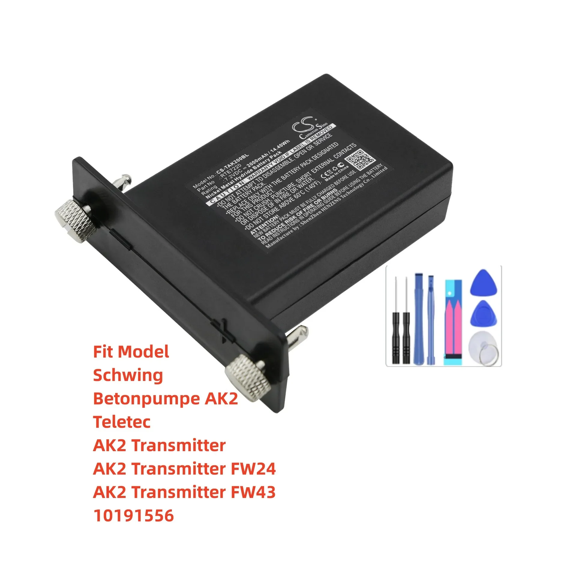 Батарея Cameron Sino 2000 мАч 491001057 для Schwing Betonpumpe AK2 RTE7220 передатчика Teletec FW24 FW43