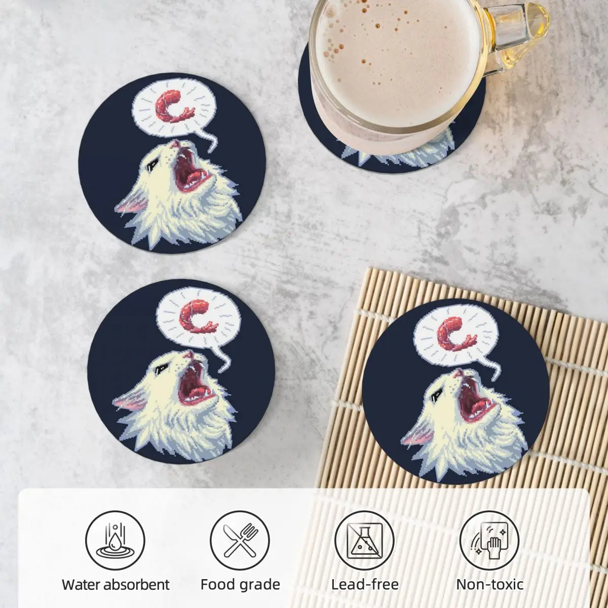 Керамические подставки Shrimpin Thurston The Cat (4 шт.)