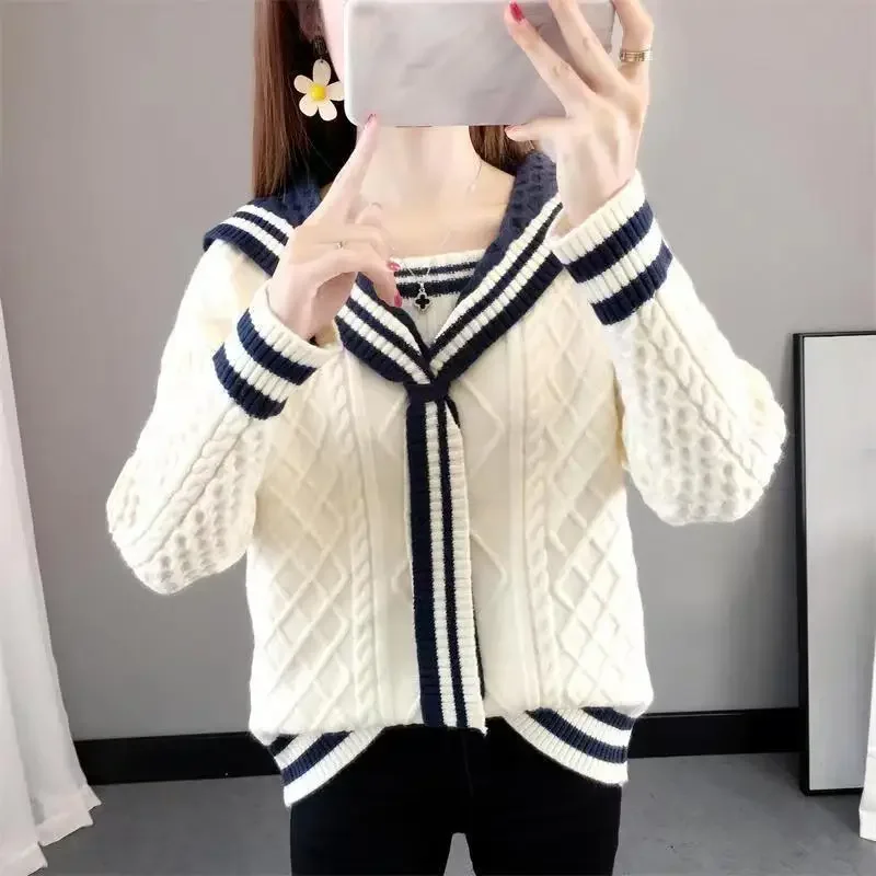 Осень/зима сезон женский винтажный свитер свободного кроя толстый дизайн