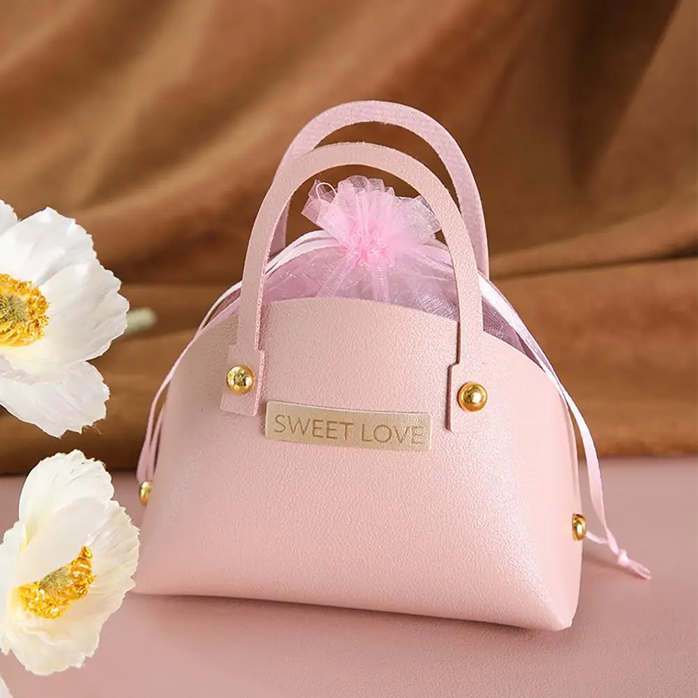 

Easy to Carry Stylish Multi-use Elegant Wedding Candy Bag 5 Colors Candy Holder Handle Design for Home