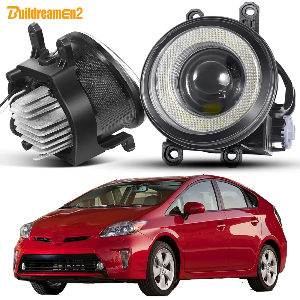 

2 X 40W Car Right + Left Fog Light Assembly LED Lens Angel Eye DRL Daytime Running Lamp 12V For Toyota Prius (_W3_) 2008-2015