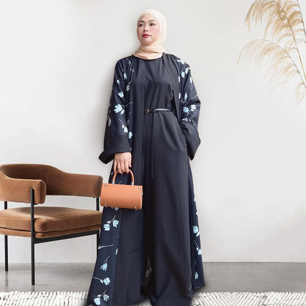 

Wepbel Muslim Dress Open Abaya Women Long Sleeve Islamic Clothing Robe Caftan Dubai Turkey Beautiful Printed Cardigan Kimono