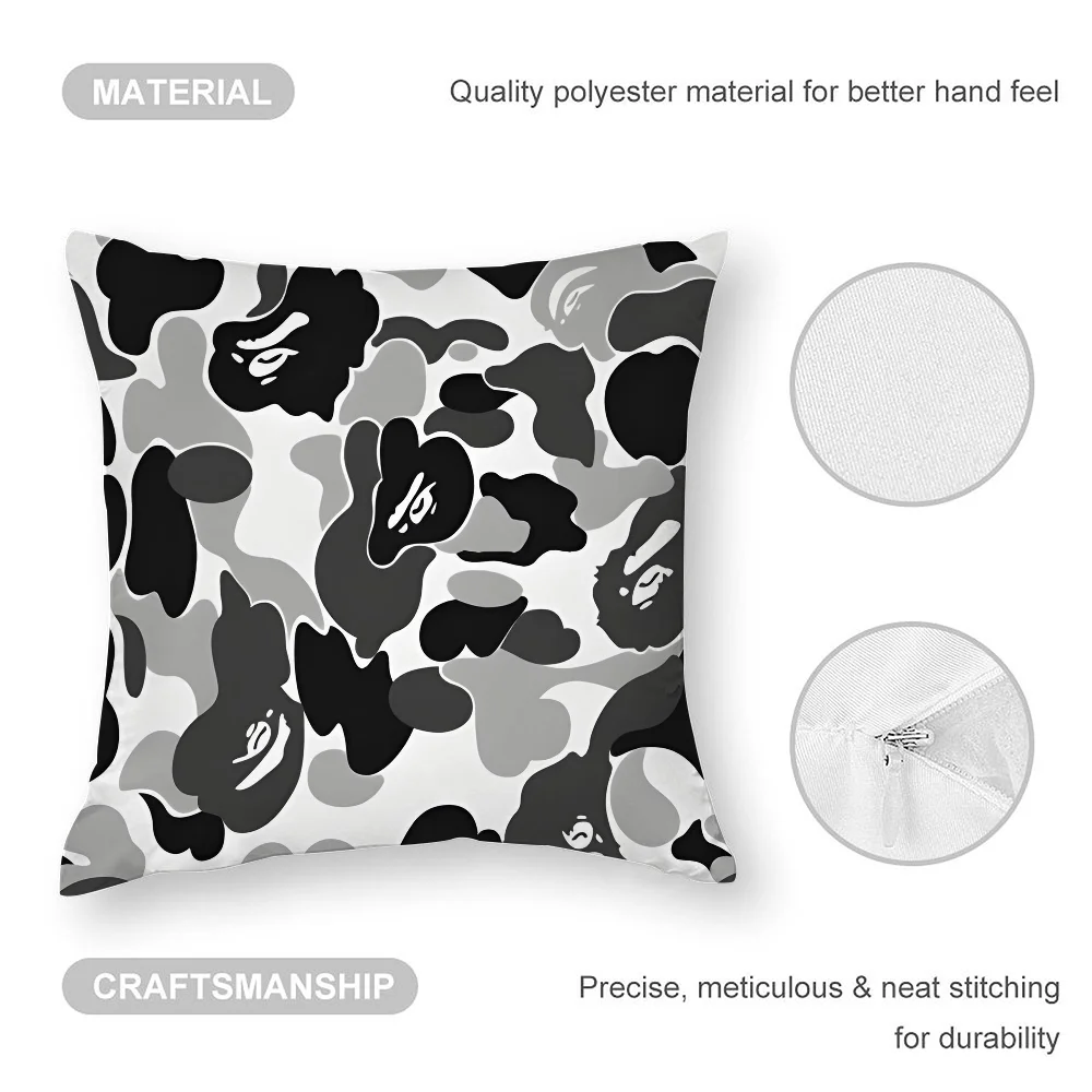 A B-bathing A-apEs B-bapE Наволочка с 3D принтом из полиэфирного волокна 40*40 см Домашний диван