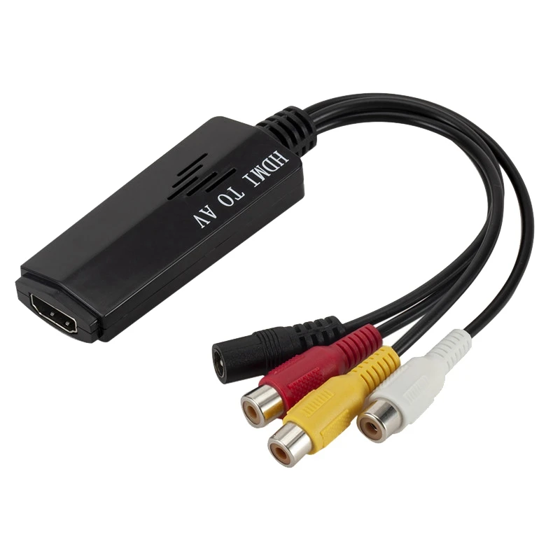 

Адаптер-преобразователь кабеля с HDMI на RCA Composite AV CVBS с поддержкой NTSC PAL VHS VCR DVD для Roku/Cable/PS3/