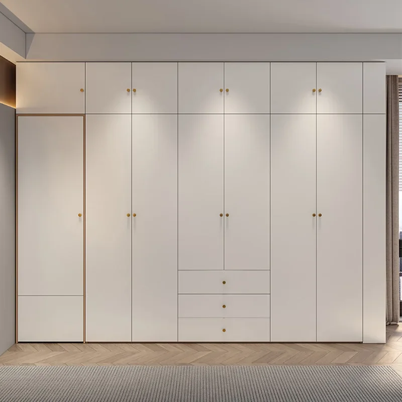 Шкаф для спальни в скандинавском стиле Простой прямоугольный шкаф-органайзер из