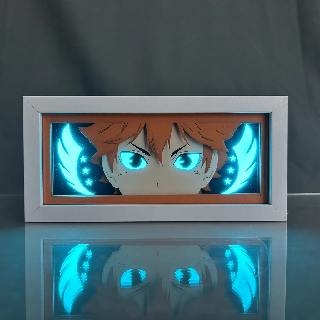 

Бумажная подставка Haikyu Shoyo Hinata, светодиодная подсветка для украшения дома, настольная подсветка, подарок на день рождения, манга Haikyuu, настол...