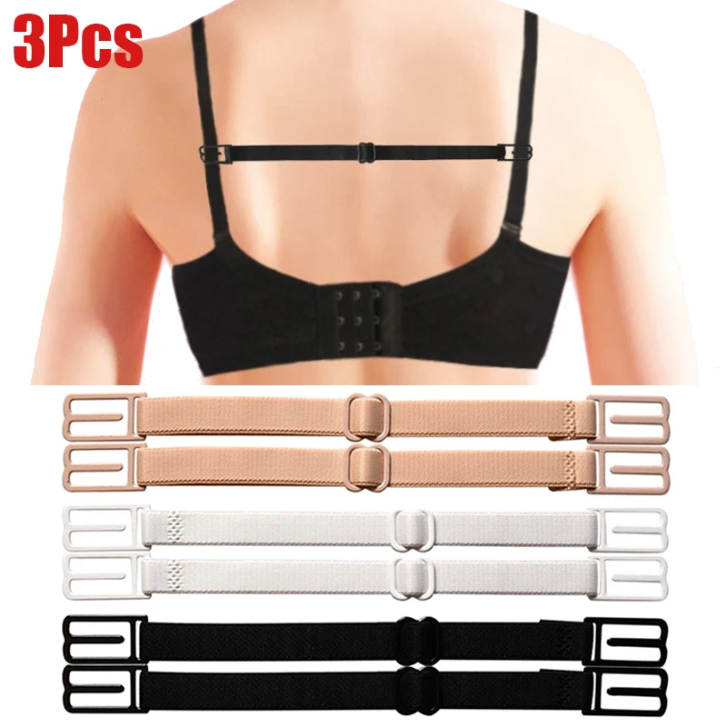 3Pcs Women Anti Slip Bra Strap Double-shoulder Holder Buckle Belt with Back Hasp All Match Invisible Elastic Strap Bra Accessory