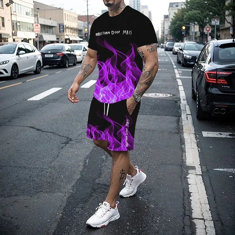 Мужской Комплект Спортивной Одежды 2024 — Футболка С Коротким Рукавом И Шорты